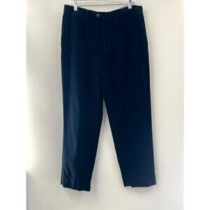 Canali Men's Black Solid Corduroy Mid Rise Dress Pants Size 52 (US 35)